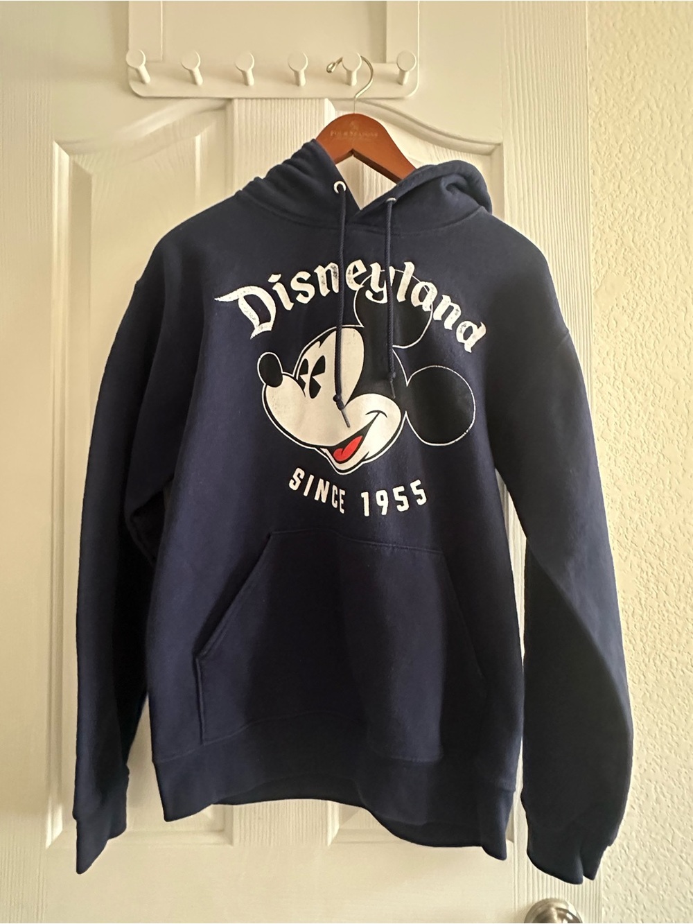 Disney Navy Mickey Mouse Pullover Hoodie with Vintage Logo
